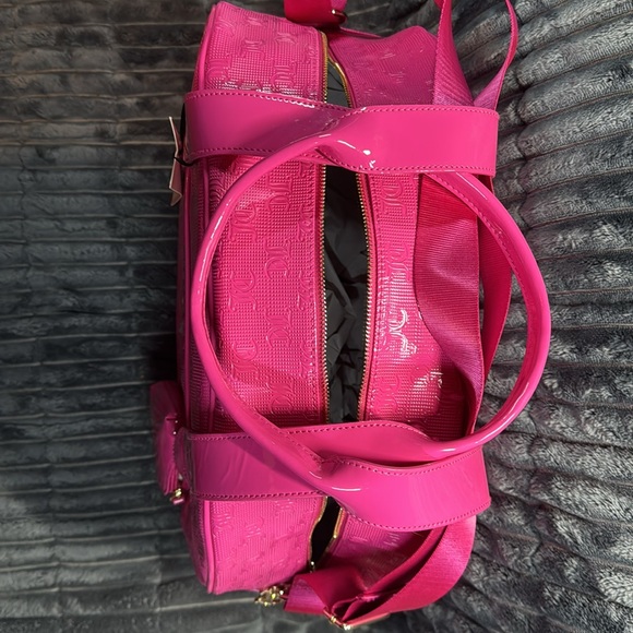 NWT: Juicy Couture Semi Charmed Dome Weekender in hot pink. - Picture 2 of 10